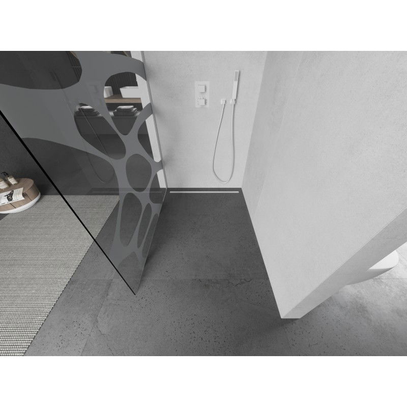 Mexen Kioto L sprchová stena Walk-in 80 x 200 cm, biela vlna, biela - 800-080-103-20-97