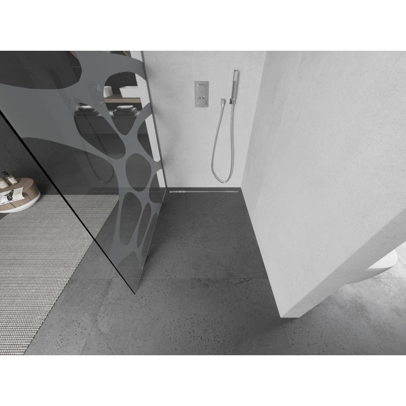 Mexen Kioto L sprchová stena Walk-in 90 x 200 cm, biela vlna, chróm - 800-090-103-01-97