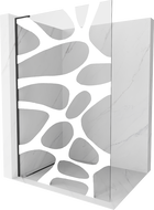 Mexen Kioto L sprchová zástěna Walk-in 90 x 200 cm, bílý vzor, černá - 800-090-103-70-97