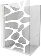 Mexen Kioto L sprchová zástena Walk-in 70 x 200 cm, biely vzor, brúsená nerez - 800-070-103-97-97