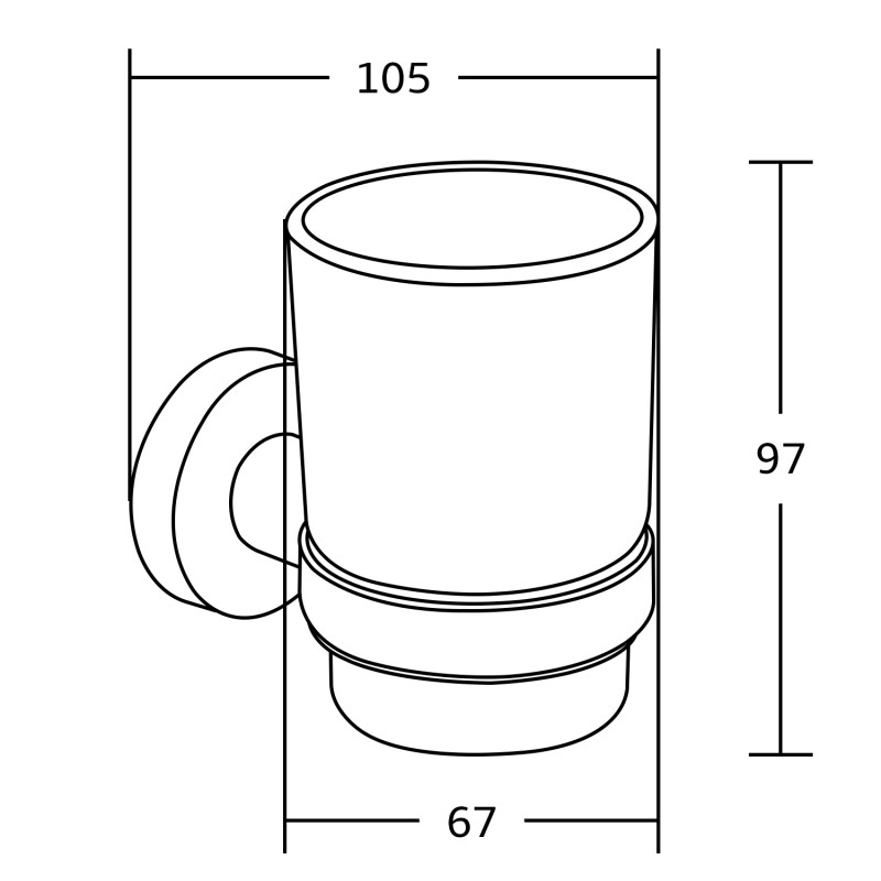 Mexen Tiber pohár na zubné kefky, čierny - 7050538-70