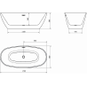 Mexen Eris voľne stojaca vaňa 170 x 80 cm, biela, prepad biely - 53441708000-20