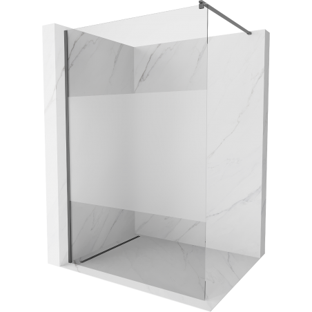 Mexen Kioto sprchová stena Walk-in 120 x 200 cm, transparentná/mat 8 mm, gun metal - 800-120-101-95-35