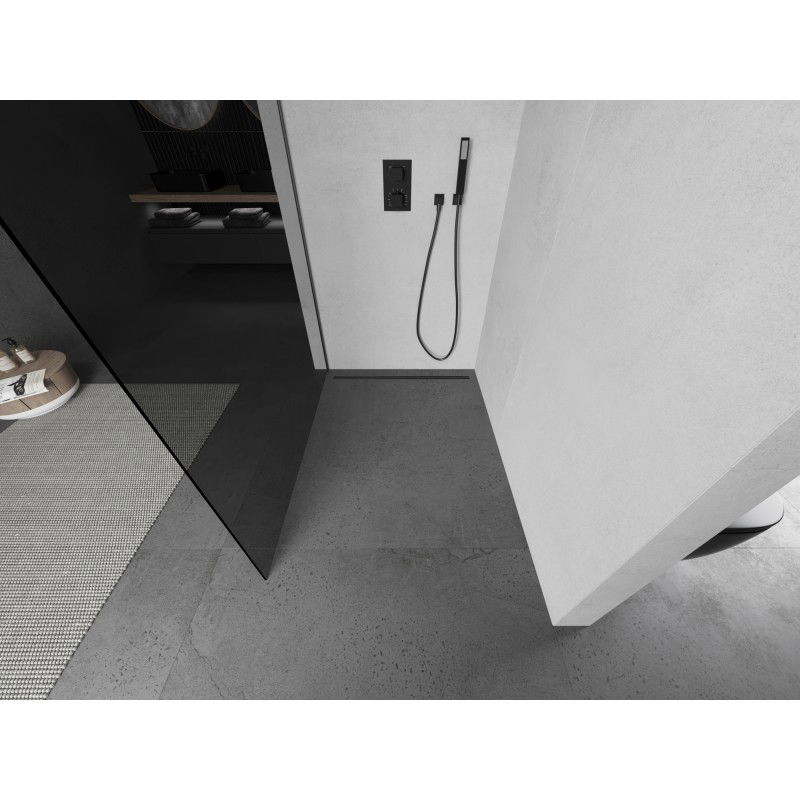 Mexen Kioto sprchová stena Walk-in 90 x 200 cm, grafit 8 mm, gun metal - 800-090-101-95-40