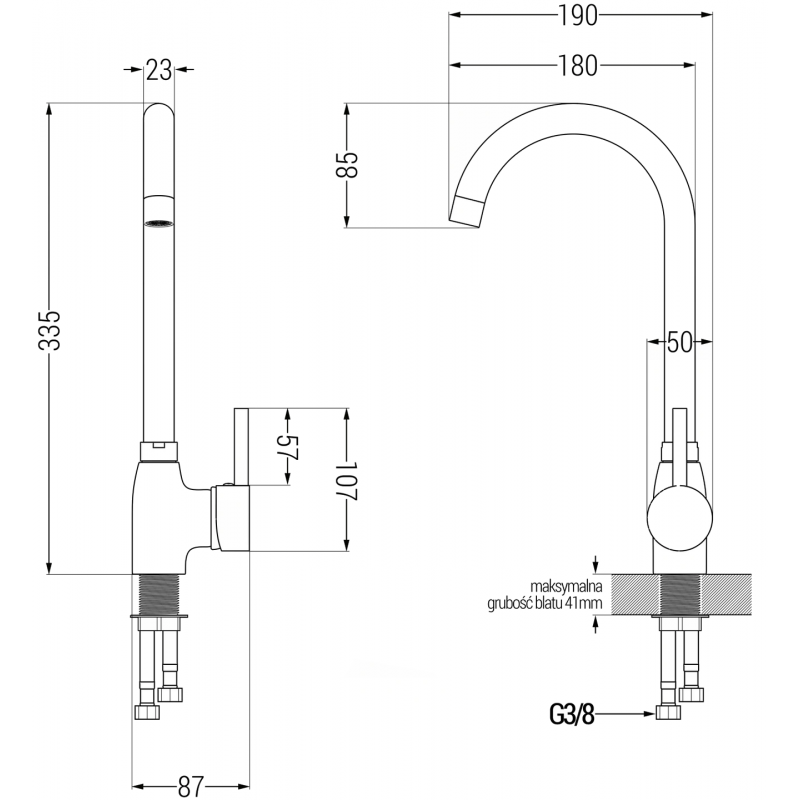 Mexen Gaspar granitový drez 1,5-komorový s odkvapkávačom a kuchynskou batériou Telma, čierny/strieborný