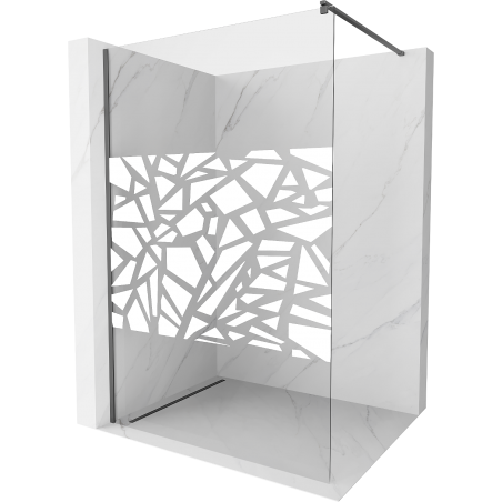 Mexen Kioto sprchová stena Walk-in 140 x 200 cm, biely vzor 8 mm, gun metal - 800-140-101-95-85