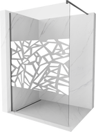 Mexen Kioto sprchová zástěna Walk-in 140 x 200 cm, bílý vzor 8 mm, gun metal - 800-140-101-95-85
