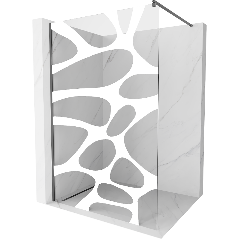 Mexen Kioto sprchová stena Walk-in 90 x 200 cm, biela vlna 8 mm, gun metal - 800-090-101-95-97