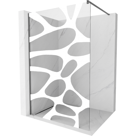 Mexen Kioto sprchová stena Walk-in 100 x 200 cm, biela vlna 8 mm, gun metal - 800-100-101-95-97