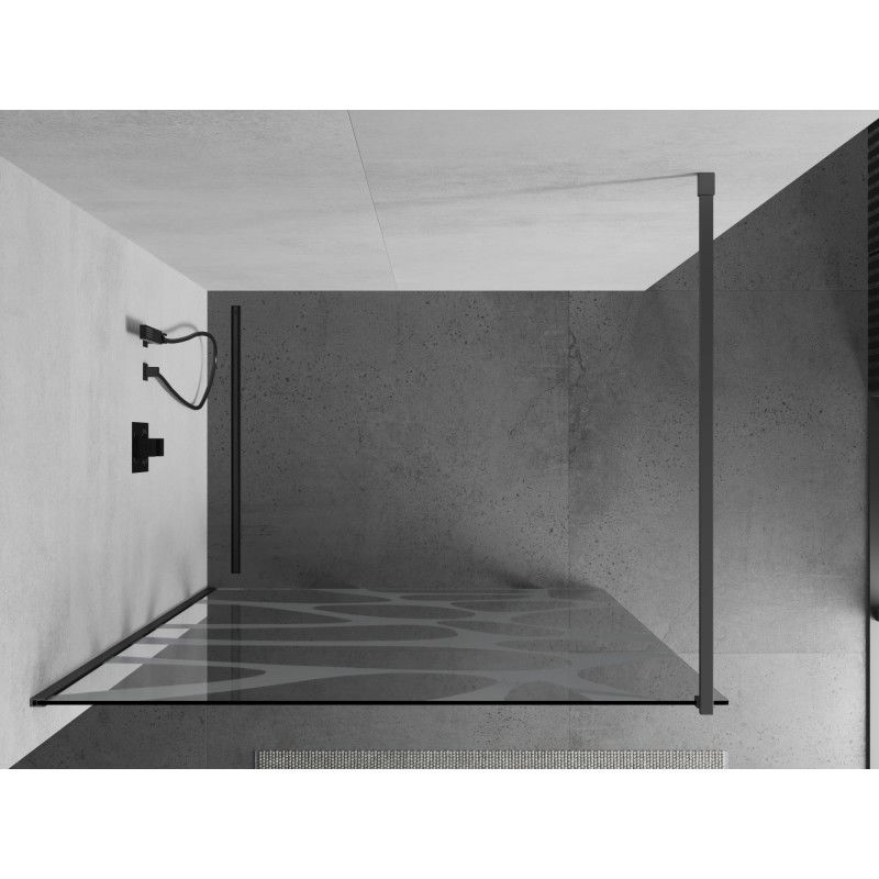 Mexen Kioto sprchová stena Walk-in 130 x 200 cm, biela vlna 8 mm, gun metal - 800-130-101-95-97