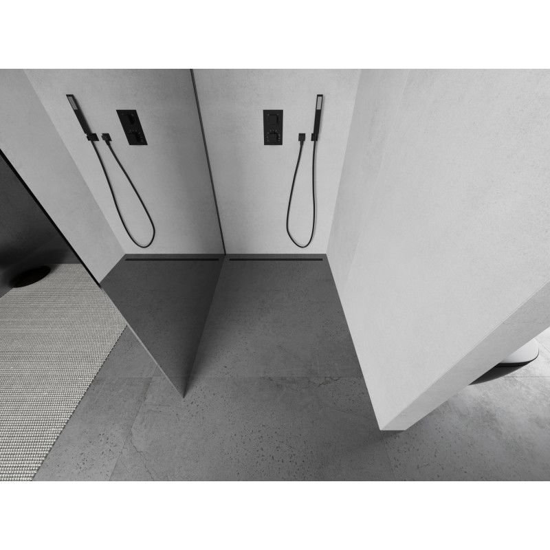 Mexen Kioto sprchová stena Walk-in 90 x 200 cm, zrkadlo 8 mm, gun metal - 800-090-101-95-50