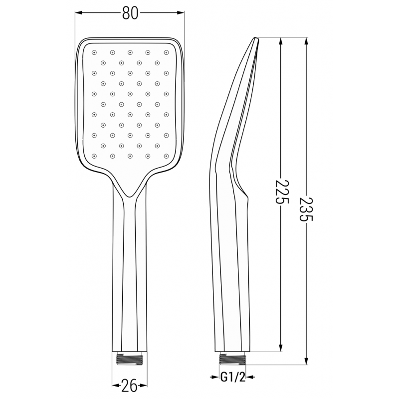 Mexen R-62 sprchová hlavica, 1-funkčná, biela - 79562-20