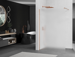 Mexen Kioto sprchová stena Walk-in 120 x 200 cm, matné 8 mm, brúsená meď - 800-120-101-65-30
