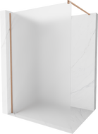 Mexen Kioto sprchová stena Walk-in 140 x 200 cm, mrazový efekt 8 mm, brúsená meď - 800-140-101-65-30