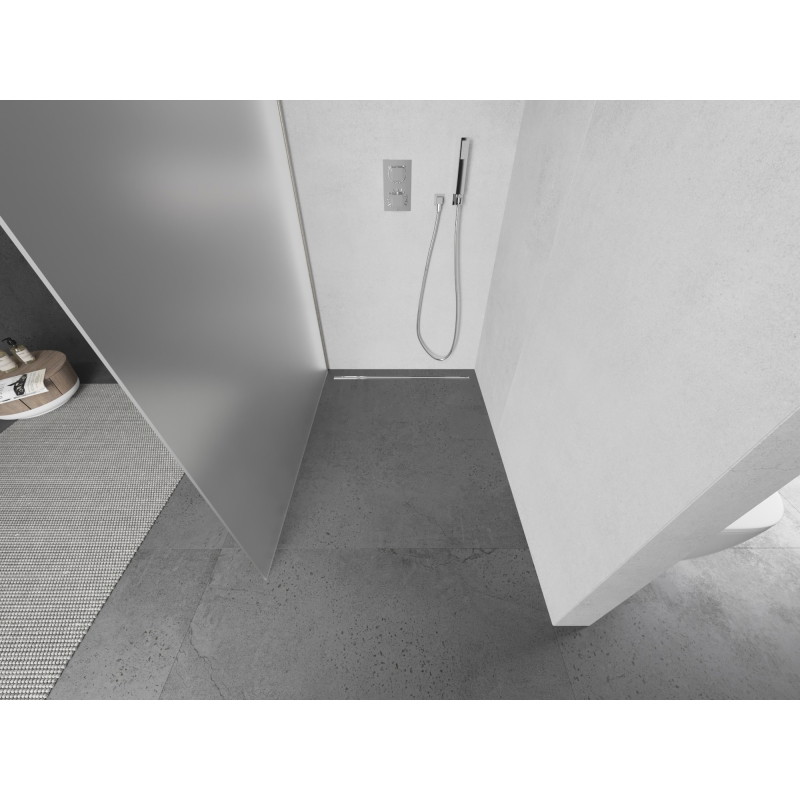Mexen Kioto sprchová stena Walk-in 100 x 200 cm, matné sklo 8 mm, brúsený nikel - 800-100-101-97-30