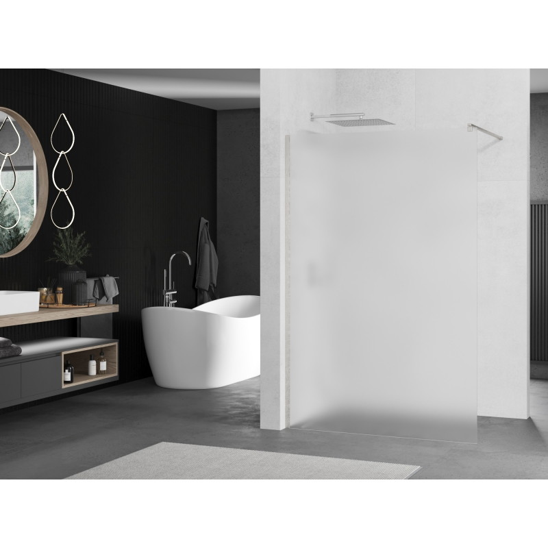 Mexen Kioto sprchová stena Walk-in 100 x 200 cm, matné sklo 8 mm, brúsený nikel - 800-100-101-97-30