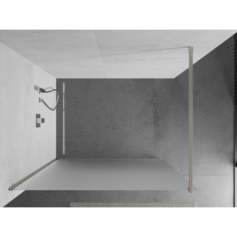 Mexen Kioto sprchová stena Walk-in 100 x 200 cm, matné sklo 8 mm, brúsený nikel - 800-100-101-97-30