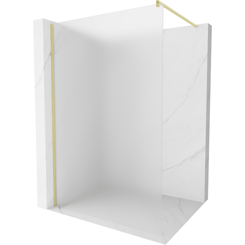 Mexen Kioto sprchová stena Walk-in 90 x 200 cm, matné sklo 8 mm, zlatá kartáčovaná - 800-090-101-55-30