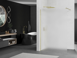 Mexen Kioto sprchová stena Walk-in 120 x 200 cm, mrazené 8 mm, zlatá brúsená - 800-120-101-55-30