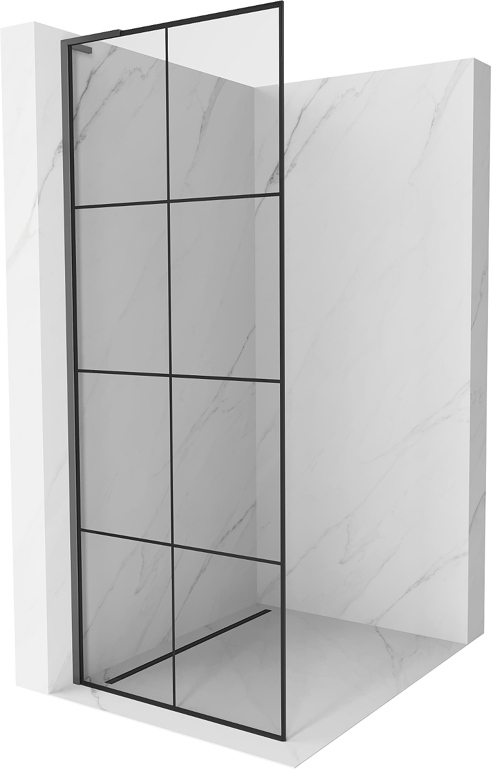 Mexen Kioto L sprchová stena Walk-in 70 x 200 cm, čierny vzor, gun metal - 800-070-103-95-77