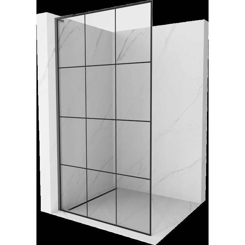 Mexen Kioto L sprchová stena Walk-in 100 x 200 cm, čierny vzor, gun metal - 800-100-103-95-77