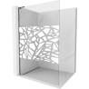 Mexen Kioto L sprchová zástena Walk-in 80 x 200 cm, biely vzor, gun metal - 800-080-103-95-85