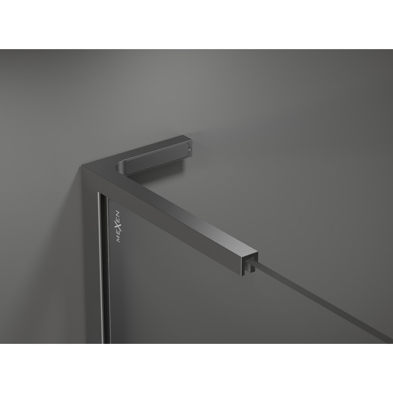 Mexen Kioto L sprchová stena Walk-in 70 x 200 cm, biely vzor, gun metal - 800-070-103-95-85