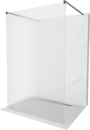 Mexen Kioto samostatne stojaca sprchová stena 130 x 200 cm, prúžky 8 mm, kartáčovaná gun gray - 800-130-002-66-09