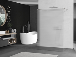 Mexen Kioto voľne stojaca sprchová stena 110 x 200 cm, pruhy 8 mm, brúsený nikel - 800-110-002-97-09