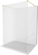 Mexen Kioto voľne stojaca sprchová zástena 140 x 200 cm, sklo 8 mm, brúsené zlato - 800-140-002-55-09