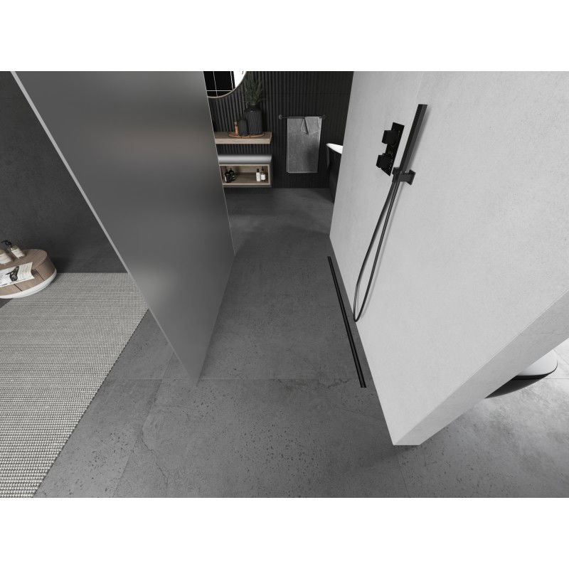 Mexen Kioto samostatne stojaca sprchová stena 110 x 200 cm, matné sklo 8 mm, gun metal - 800-110-002-95-30