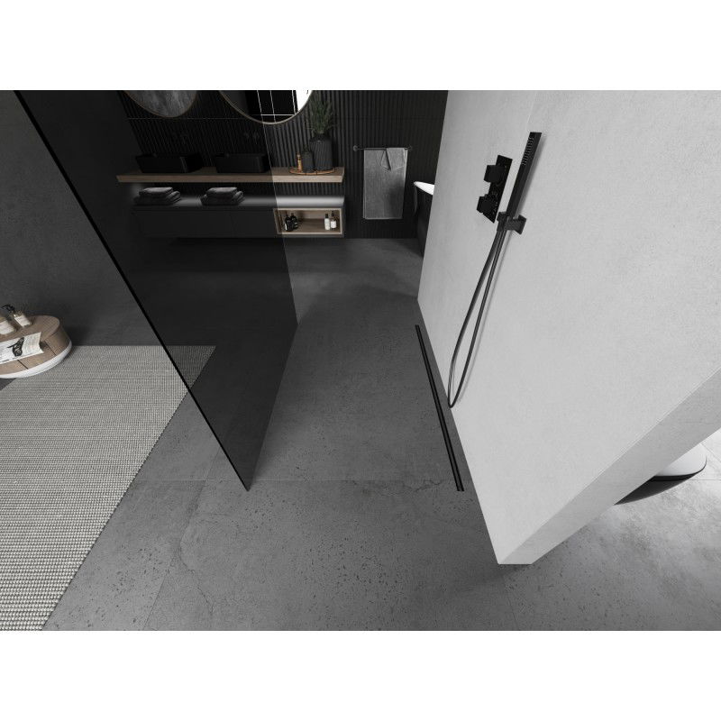 Mexen Kioto samostatne stojaca sprchová stena 140 x 200 cm, grafit 8 mm, gun metal - 800-140-002-95-40