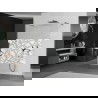 Mexen Kioto voľne stojaca sprchová stena 110 x 200 cm, biely vzor 8 mm, gun metal - 800-110-002-95-85