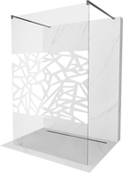 Mexen Kioto voľne stojaca sprchová stena 120 x 200 cm, biely vzor 8 mm, gun metal - 800-120-002-95-85