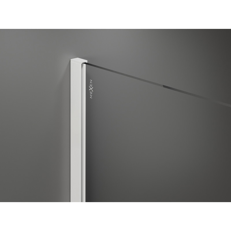Mexen Kioto sprchová stena Walk-in 90 x 200 cm, transparentná/matná 8 mm, biela - 800-090-101-20-35