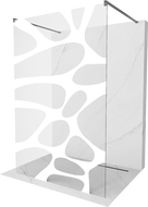 Mexen Kioto voľne stojaca sprchová priečka 120 x 200 cm, biely vzor 8 mm, gun metal - 800-120-002-95-97