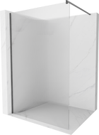 Mexen Kioto sprchová stena Walk-in 140 x 200 cm, pásiky 8 mm, brúsená gun grey - 800-140-101-66-09