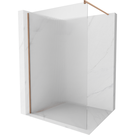 Mexen Kioto sprchová stena Walk-in 100 x 200 cm, brúsené 8 mm, mosadz brúsená - 800-100-101-65-09