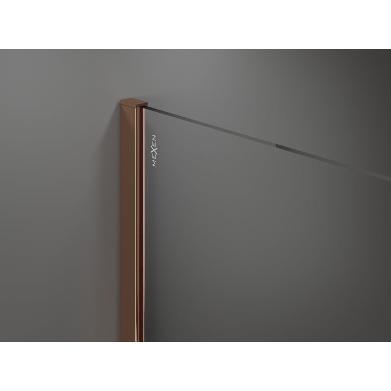 Mexen Kioto sprchová stena Walk-in 100 x 200 cm, pruhy 8 mm, ružové zlato - 800-100-101-60-09