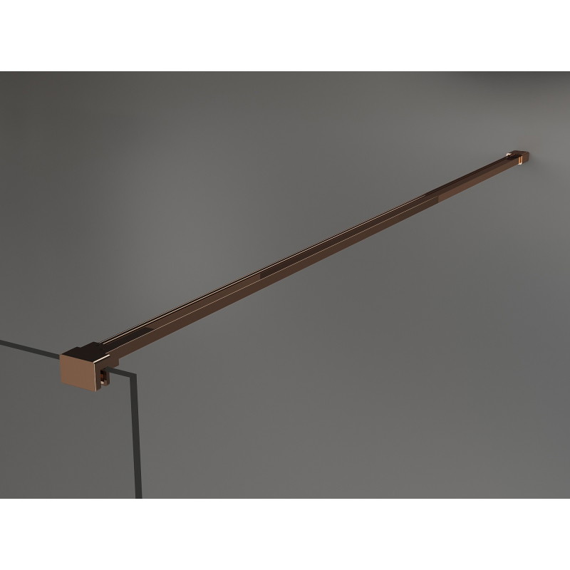 Mexen Kioto sprchová stena Walk-in 110 x 200 cm, pruhy 8 mm, ružové zlato - 800-110-101-60-09