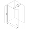 Mexen Kioto-R zaoblená sprchová stena Walk-in 90 x 200 cm, transparentná 8 mm, čierna - 800-090-101-70-06
