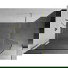 Mexen Kioto zaoblená sprchová stena Walk-in 140 x 200 cm, priehľadné 8 mm, zlatá brúsená - 800-140-101-55-06