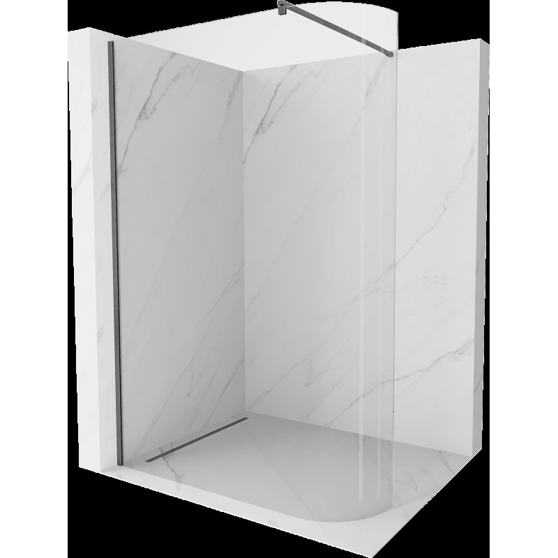 Mexen Kioto zaoblená sprchová stena Walk-in 90 x 200 cm, transparent 8 mm, gun gray brúsený - 800-090-101-66-06