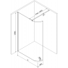 Mexen Kioto zaoblená sprchová stena Walk-in 110 x 200 cm, priehľadné 8 mm, zbraňová šedá brúsená - 800-110-101-66-06