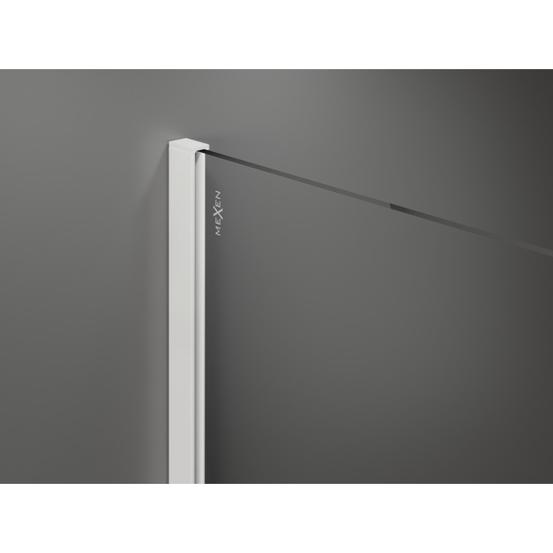 Mexen Kioto sprchová stena Walk-in 120 x 200 cm, čierny rám 8 mm, biela - 800-120-101-20-70