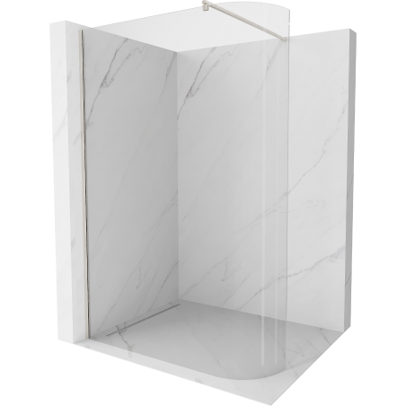 Mexen Kioto zaoblená sprchová stena Walk-in 150 x 200 cm, priehľadné 8 mm, kartáčovaný nikel - 800-150-101-97-06
