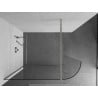Mexen Kioto zaoblená sprchová stena Walk-in 150 x 200 cm, priehľadné 8 mm, kartáčovaný nikel - 800-150-101-97-06
