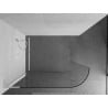 Mexen Kioto-R L zaoblená sprchová stena Walk-in 120 x 200 cm, transparentná, biela - 800-120-103-20-06