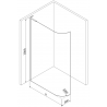 Mexen Kioto L oblá sprchová stena Walk-in 100 x 200 cm, transparentná, chróm - 800-100-103-01-06