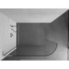 Mexen Kioto L oblá sprchová stena Walk-in 100 x 200 cm, transparentná, chróm - 800-100-103-01-06